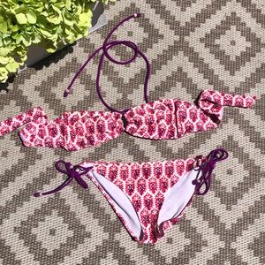 American Eagle pink and purple bikini
